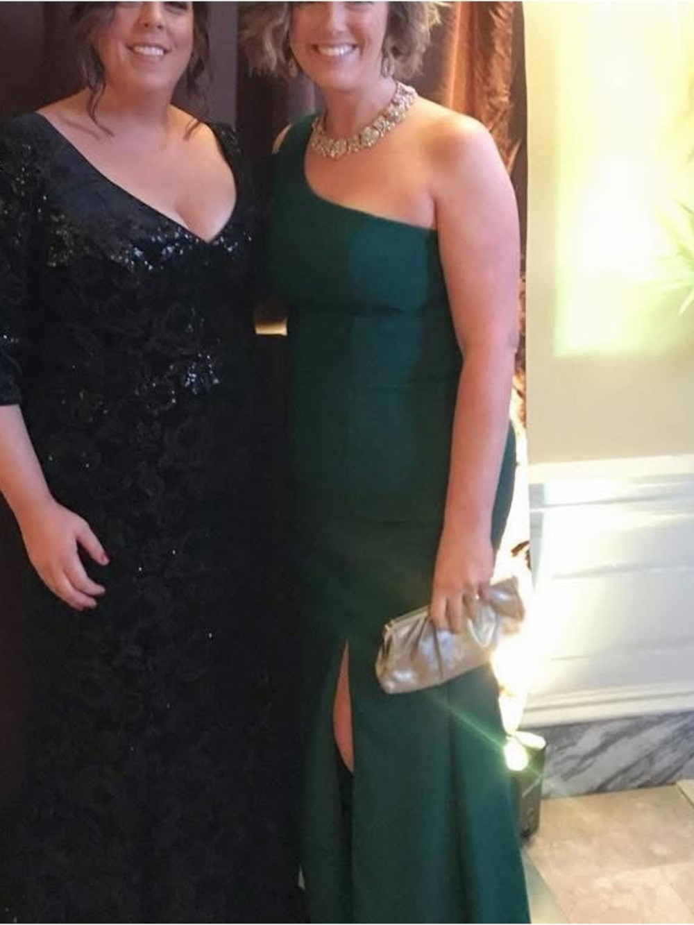 Green One-Shoulder Evening Dress (Prom, Ball, Wedding, Mother of Bride, MOB)